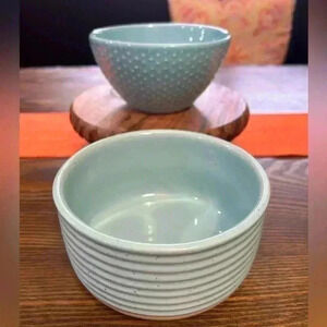 Set Of Two Teal Bowls Kitchen Cereal Bowls